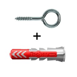 Očko s vrutem 30 mm NEREZ +  Hmoždinka Fischer DUOPOWER 6 x 30mm